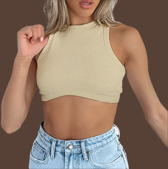 Crop Tops for Women Sexy Sleeveless Crewneck