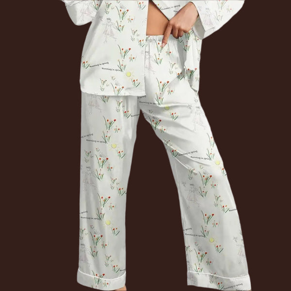 Brosloth Satin Pajamas Women Silk Pjs