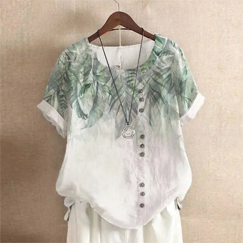 Summer Vintage Cotton Linen Loose T-Shirt