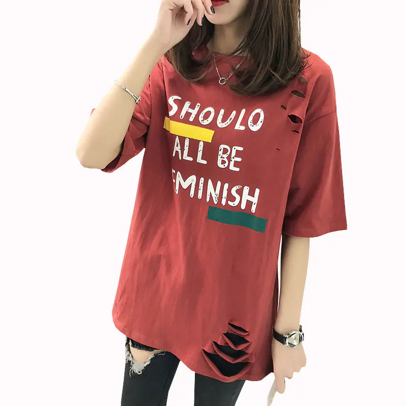 Short Sleeve Distressed T-Shirt