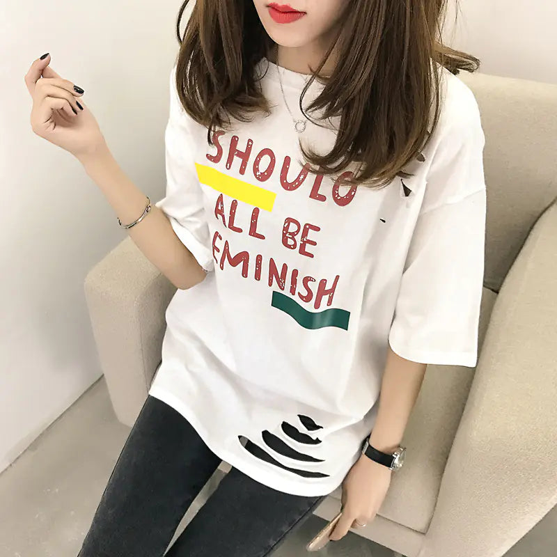 Short Sleeve Distressed T-Shirt