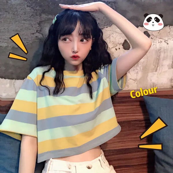 Short Sleeve Striped T-Shirt for Women