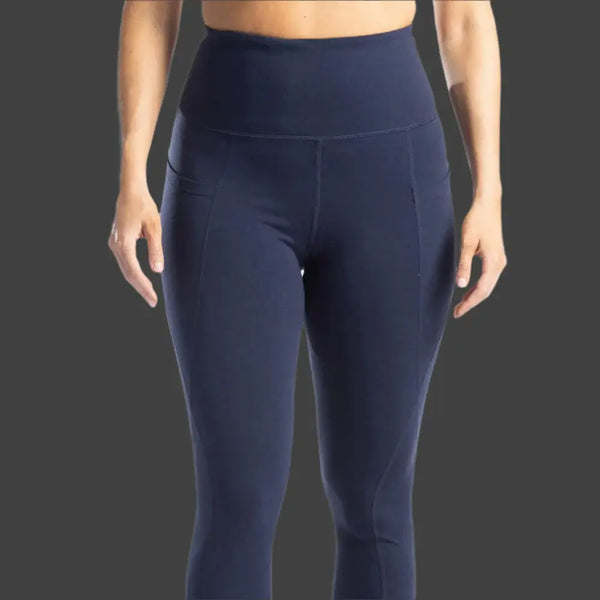 Active Workout Legging High Waist Yoga Pant in navy blue, showcasing the soft, breathable fabric and high waist design.
