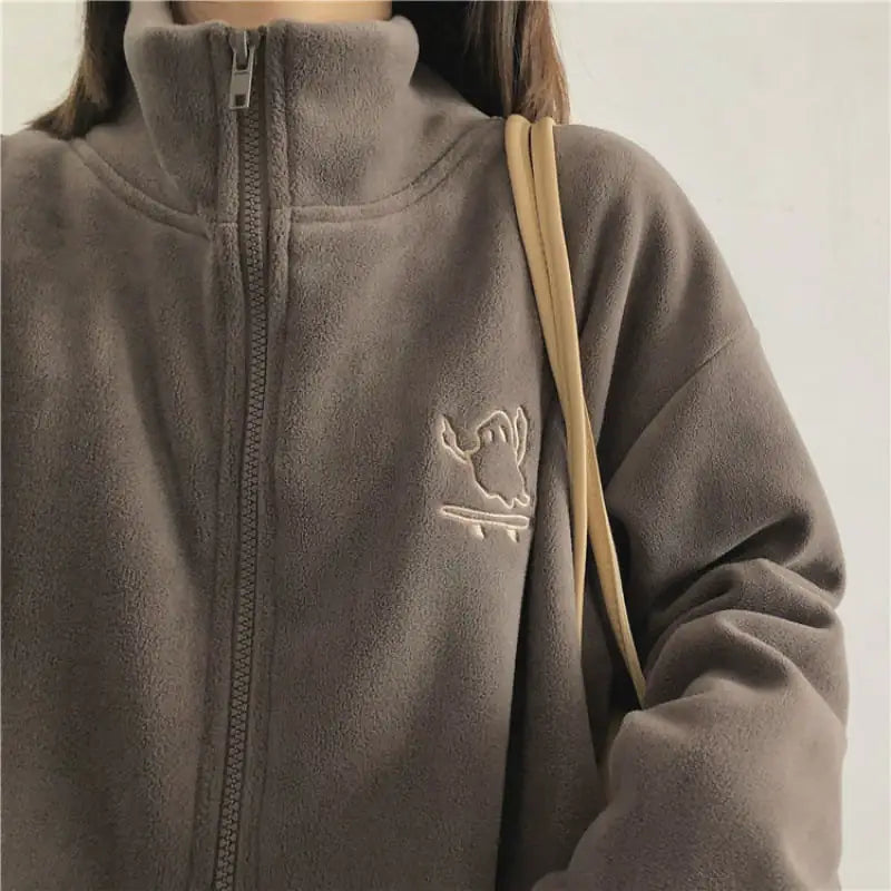 Turtleneck Zipper Sweatshirt Cardigan