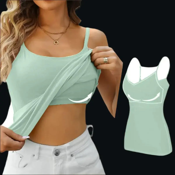 Generic Shelf Bra Crop Tops for Women, mint green color, featuring adjustable straps and stretchy fabric.