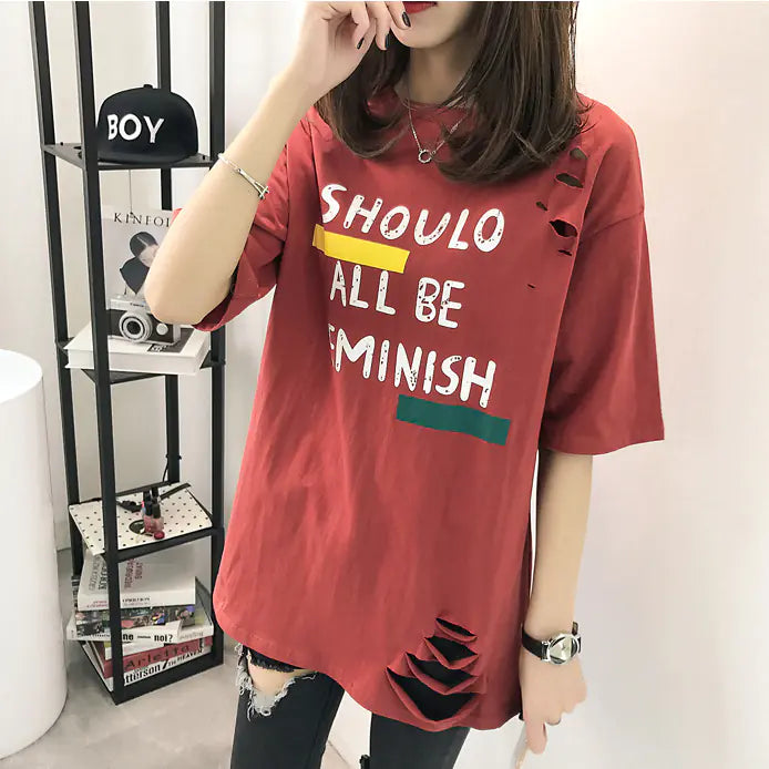 Short Sleeve Distressed T-Shirt