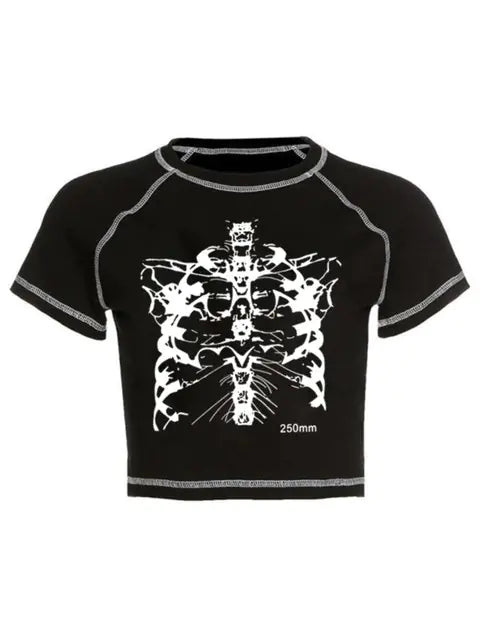 Girl T-Shirt - Y2K Black Vintage Style