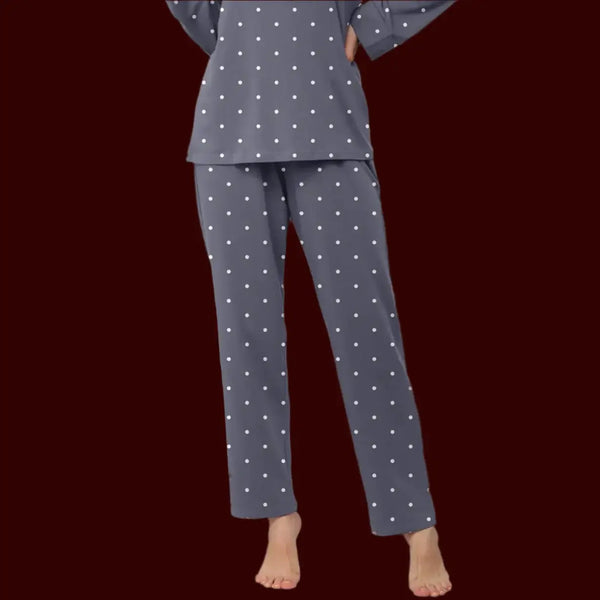 Womens Pajama Sets with Pockets featuring soft polka dot design and relaxed fit for comfort.
