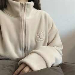 Turtleneck Zipper Sweatshirt Cardigan