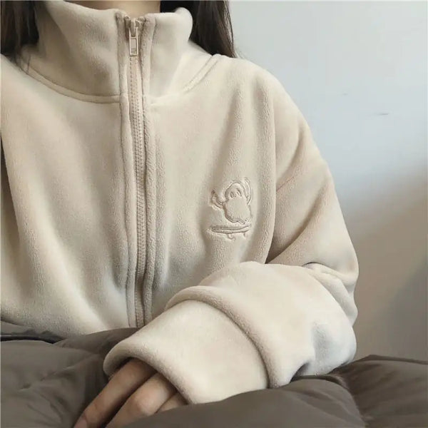 Turtleneck Zipper Sweatshirt Cardigan